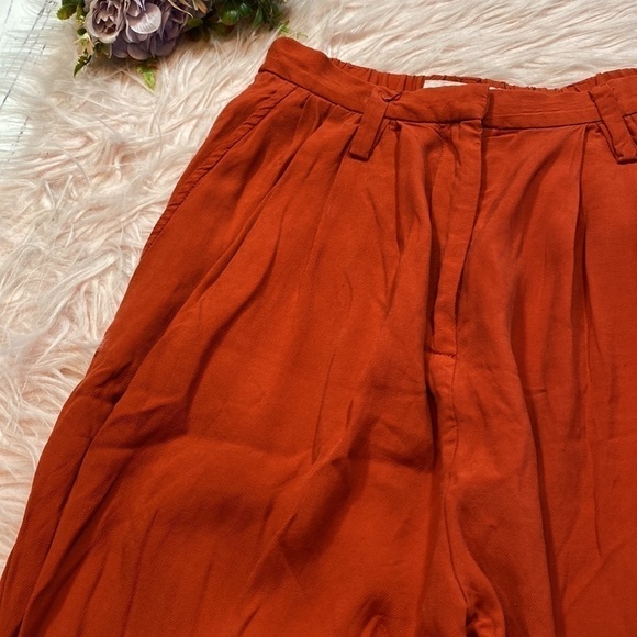 Apiece Apart Orange Red Paper Bag Style Pants sz 0 - Picture 2 of 10